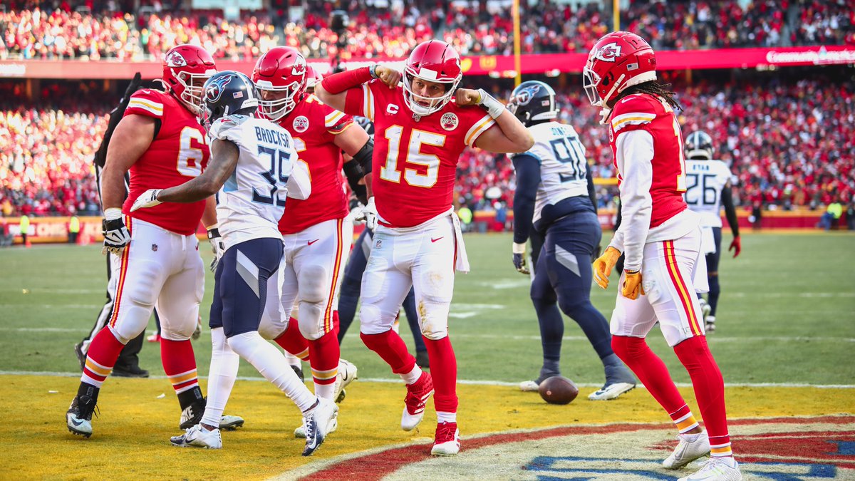 Chiefs's tweet photo. 7th AFC Championship appearance in a row coming this weekend. https://t.co/bft0Azy53y