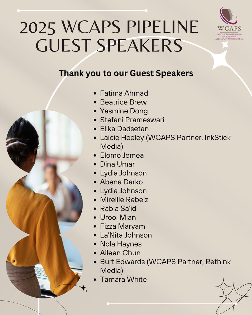 WCAPSnet's tweet image. A Heartfelt Thank You, WCAPS Pipeline Guest Speakers!
From thought-provoking discussions to skill-building workshops, your contributions will create a lasting impact and continue to empower the next generation of leaders.
#WCAPS #PipelineFellows #GlobalLeadership #WomenofColor