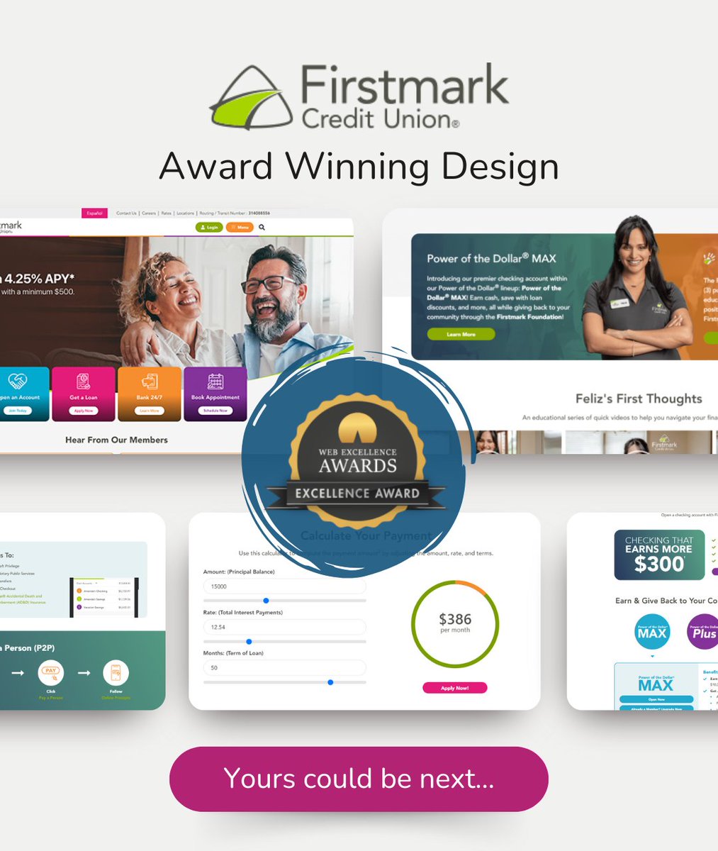 Learn more about how we helped Firstmark Credit Union with their new award winning website. We worked with them on content, SEO, a custom website design with custom functionalities, with solid project management. loom.ly/juMo6XE
#seo #contentseo #award #website #designing