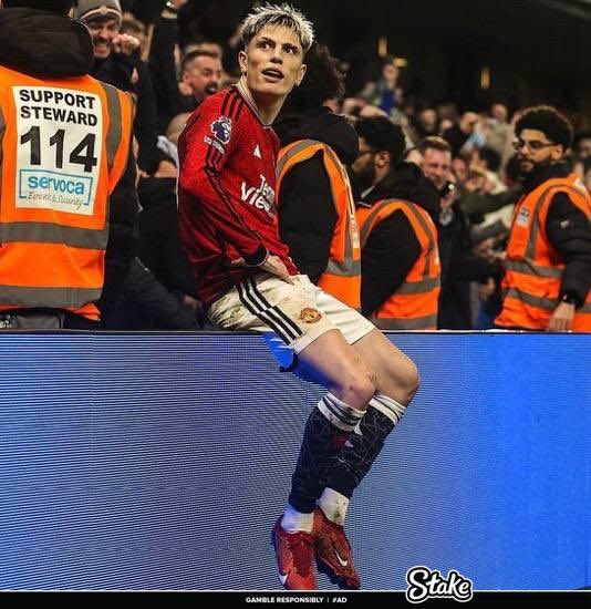 Tunnykvng's tweet image. If Garnacho comes to Chelsea, we’ll have to ban him from doing this celebration. The two times he did it at Man United, they lost the games