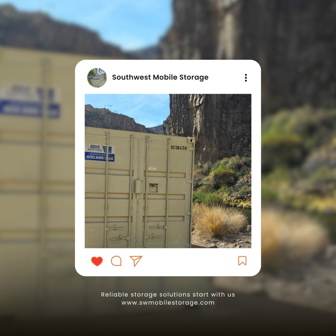 SWMobileStorage's tweet image. Look at this! Our Southwest Mobile Storage container at Horse Mesa Dam in Tortilla Flats 🚚. For affordable &amp;amp; reliable storage solutions, we’ve got you covered! Contact us for a quote today! #StorageSolutions #ReliableStorage #MobileStorage