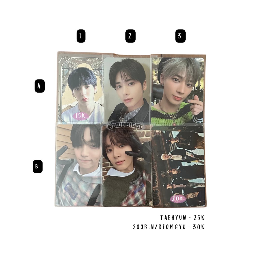 bundbigel's tweet photo. wts || want to sell

TXT Album Photocard
♡︎ 💰on pict
♡︎ opshare 
♡︎ retweet is appreciated ♡´･ᴗ･`♡ 
♡︎ dm for condi^^

✩ t: wts wtt wtb txt soobin taehyun yeonjun beomgyu hueningkai ina https://t.co/s6BSN2LUuw