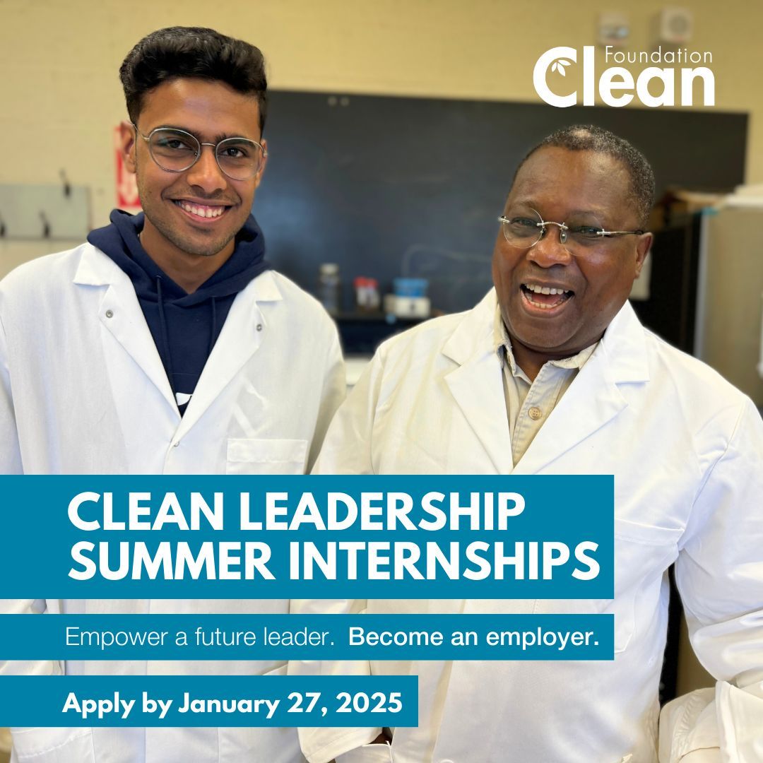 CleanFoundation's tweet image. We’ve extended the deadline to apply to host a #cleanleader this summer! If you’re interested in taking part in the Clean Leadership Summer Internship program as an employer and have not yet applied, please do so by Monday, January 27. 

Apply now: buff.ly/4hrThKj