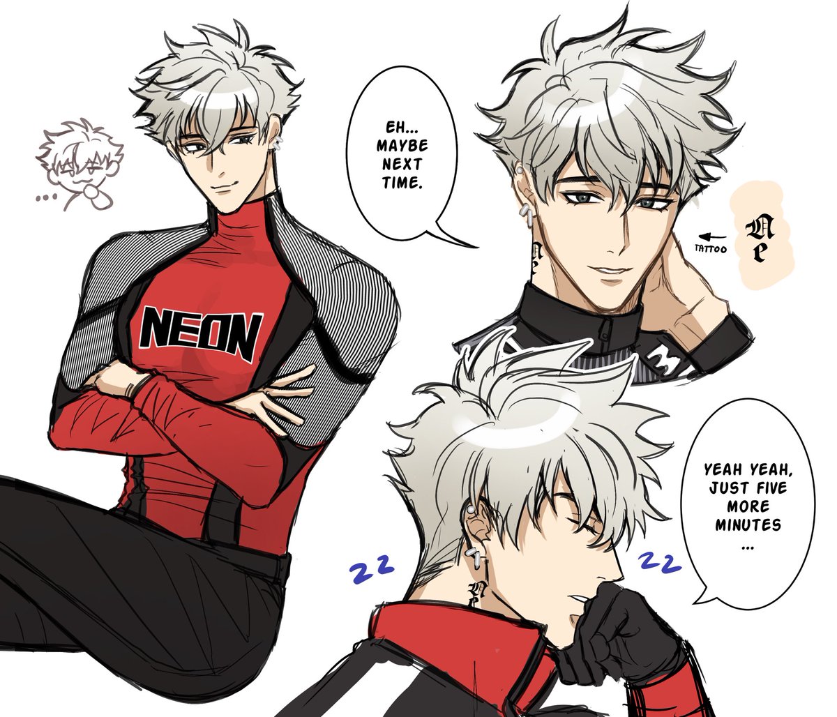 milyeux's tweet photo. neon !! 😋 he has a sleepy yet athletic cat boy personality #oc https://t.co/k0eHglcOja