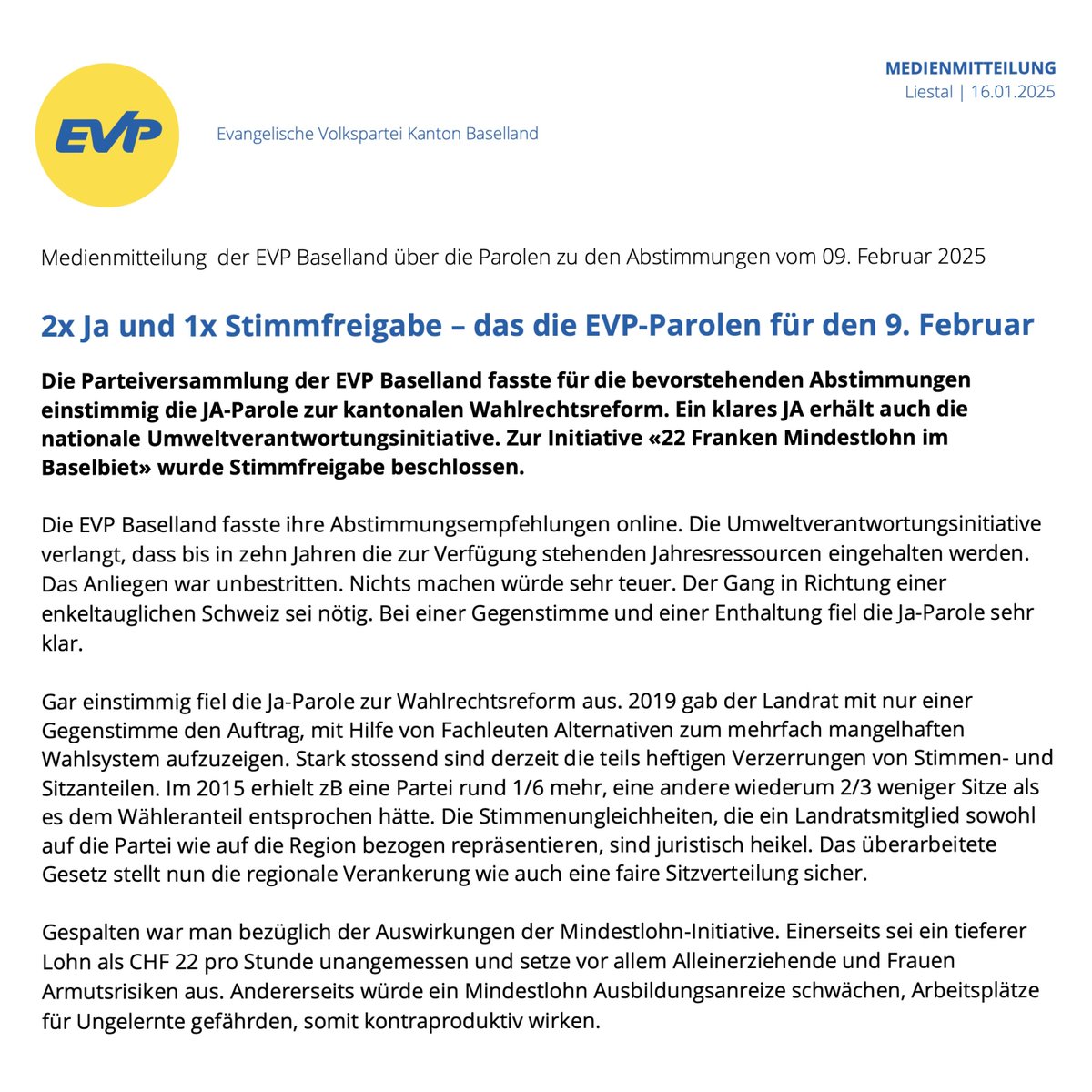 EVP_BL's tweet photo. Die erste #Abst25-Runde steht vor der Tür - Zeit, um das Couvert auszufüllen & einzuwerfen.⏰🗳️
2x Ja und 1x Stimmfreigabe - das die #EVPBL-Parolen
👉https://t.co/WAMJvlLngl
👉https://t.co/DC0IjRFwk2 https://t.co/QUxm08cDQO