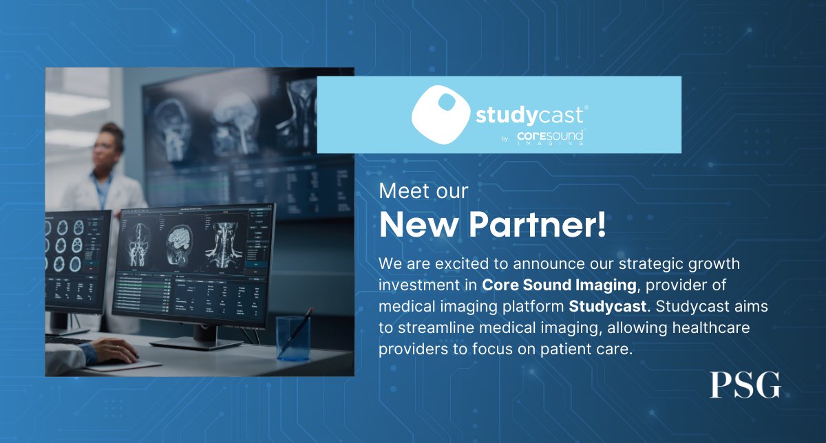 We are happy to announce an $80M investment in Core Sound Imaging, provider of medical imaging platform <a href="/Studycast/">Studycast</a>. Learn more about the company’s expansion plans and how Studycast aims to improve physician workflows and patient outcomes: psgequity.com/news/core-soun…