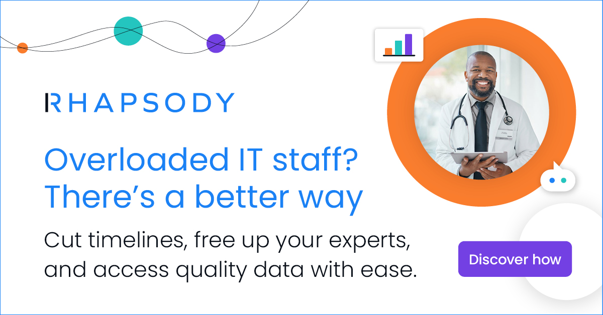 rhapsodyhealth's tweet image. Tight deadlines. Complex interfaces. Limited resources. Sound familiar?
There’s a better way to manage your #EHRmigration. Learn how to simplify interface rebuilding and deliver seamless data #integration without straining your IT team. bit.ly/3U1NgLc