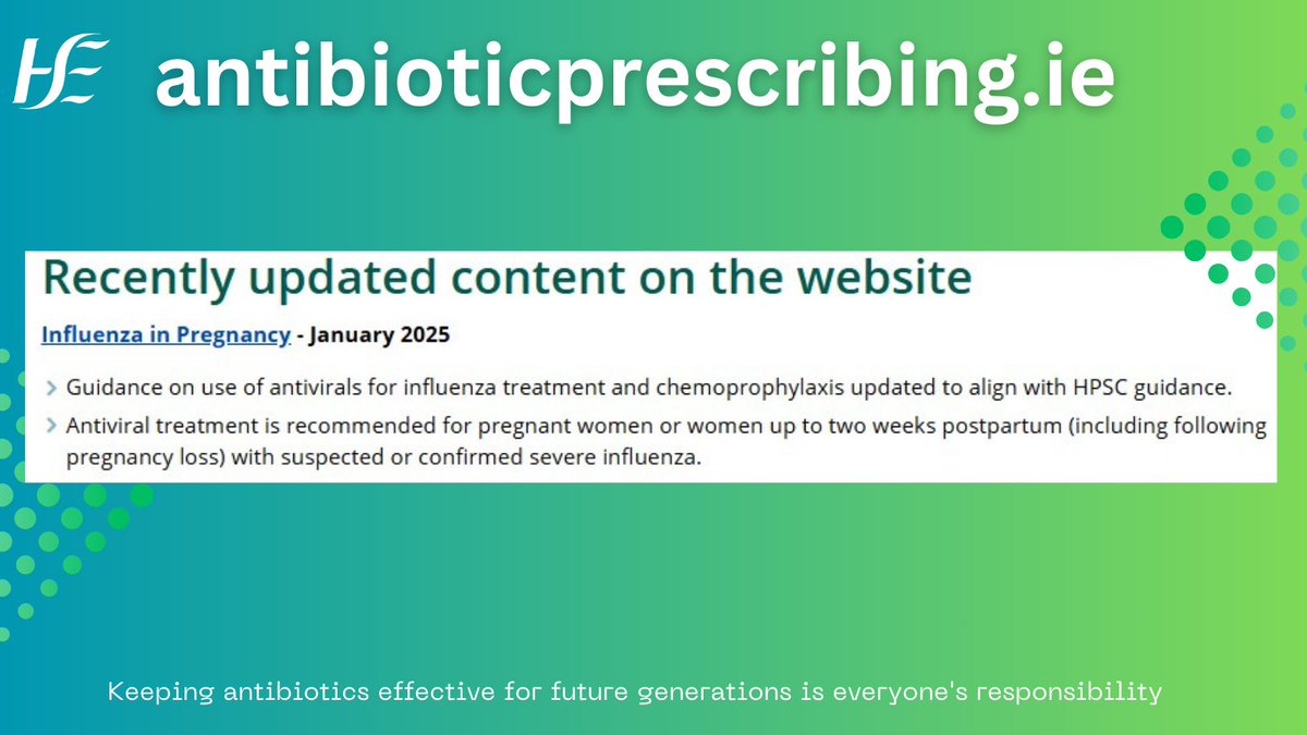 Antibiotic Prescribing (@antibioticpresc) on Twitter photo New updates on the Influenza in Pregnancy page added to AntibioticPrescribing.ie Visit our What's New page for a link to this page and for all our updates bit.ly/3qwE3dN
<a href="/MalaShah11/">Mala Shah</a> <a href="/HSELive/">HSE Ireland</a> <a href="/BallySnr/">Paul Ryan</a> <a href="/OliviaPharm/">Olivia Gallagher</a> New updates on the Influenza in Pregnancy page added to AntibioticPrescribing.ie Visit our What's New page for a link to this page and for all our updates bit.ly/3qwE3dN
<a href="/MalaShah11/">Mala Shah</a> <a href="/HSELive/">HSE Ireland</a> <a href="/BallySnr/">Paul Ryan</a> <a href="/OliviaPharm/">Olivia Gallagher</a>
