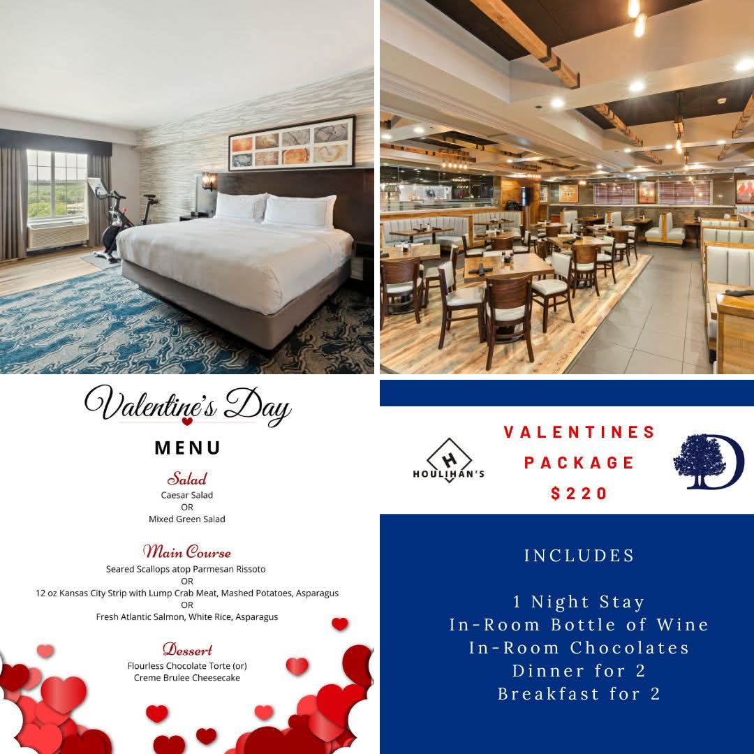 BlueRidgeShadow's tweet image. Indulge in Date Night at the DoubleTree Front Royal - 2/14/25
Includes a 1 night stay, complimentary wine and chocolates, dinner &amp;amp; breakfast for 2 at our Houlihan's Restaurant &amp;amp; Bar.

Use the link below to book or give us a call at 540-631-3050
group.doubletree.com/datwqt