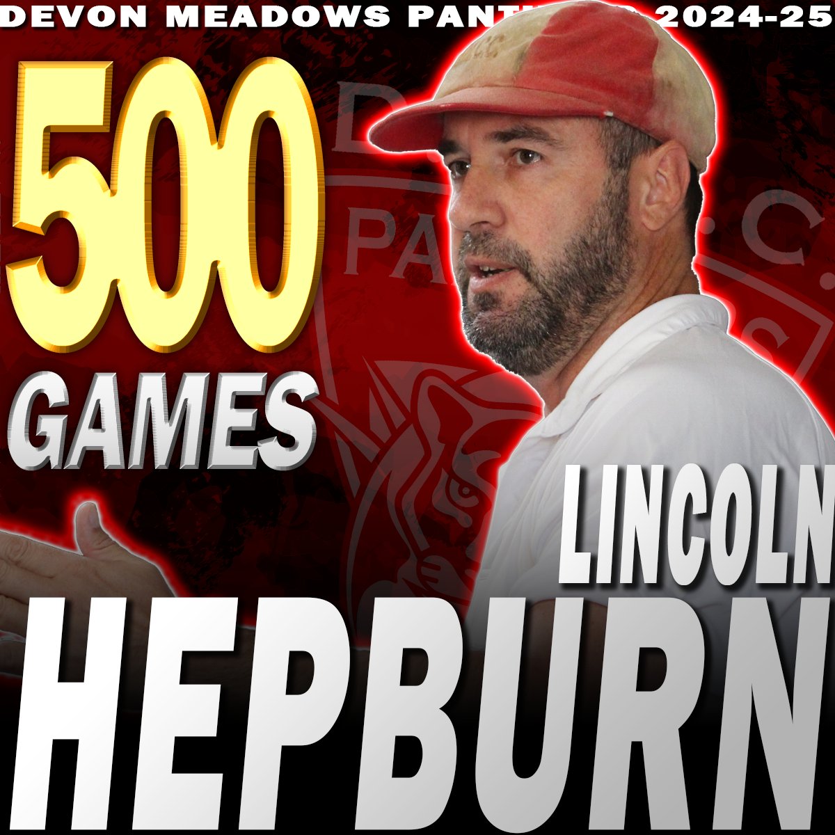 DMCCPanthers's tweet image. Lincoln Hepburn will step out in the Devon Meadows red and white for the 500th time this Saturday!

🔴 5079 runs
⚪️ 775 wickets
🔴 Six premierships (so far!)

A tremendous achievement by a legend of the club!