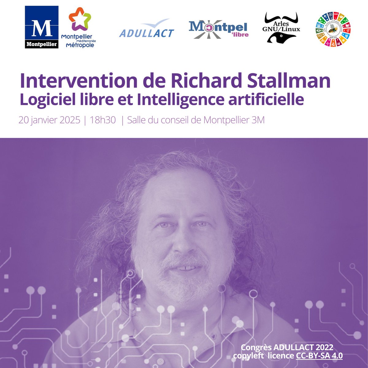 Nous sommes ravis d’annoncer que l’intervention de Richard Stallman sera aussi diffusée en direct pour permettre à tous d’y assister, même à distance. 🌐

📅 Rendez-vous le 20 janvier 2025, à partir de 18h30

🔴 Lien pour suivre le live : adullact.org/agenda/167-int…