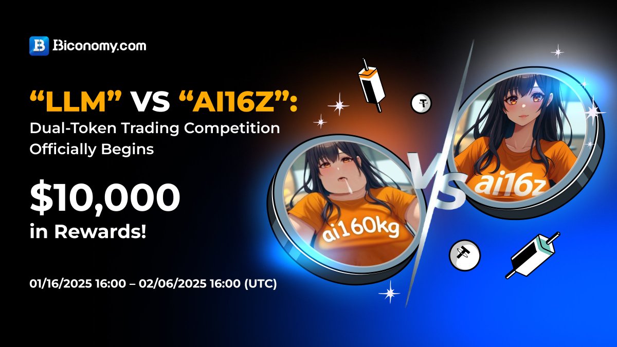 🚀“#LLM” vs “#AI16Z”: Dual-Token Trading Competition Officially Begins –  Share $10,000 in Rewards!🚀 @ai160kg vs @pmairca ! Which do you prefer?👀  To give back to our global community, we are excited to