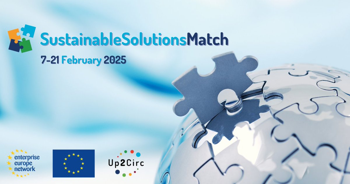 Cerchi soluzioni innovative per la sostenibilità? 

SustainableSolutionsMatch (7-21 febbraio 2025) è l'evento virtuale che riunisce ricercatori di soluzioni e fornitori da tutta Europa per creare un impatto reale!

Registrati qui: b2match.com/e/sustainables…

#EENCanhelp