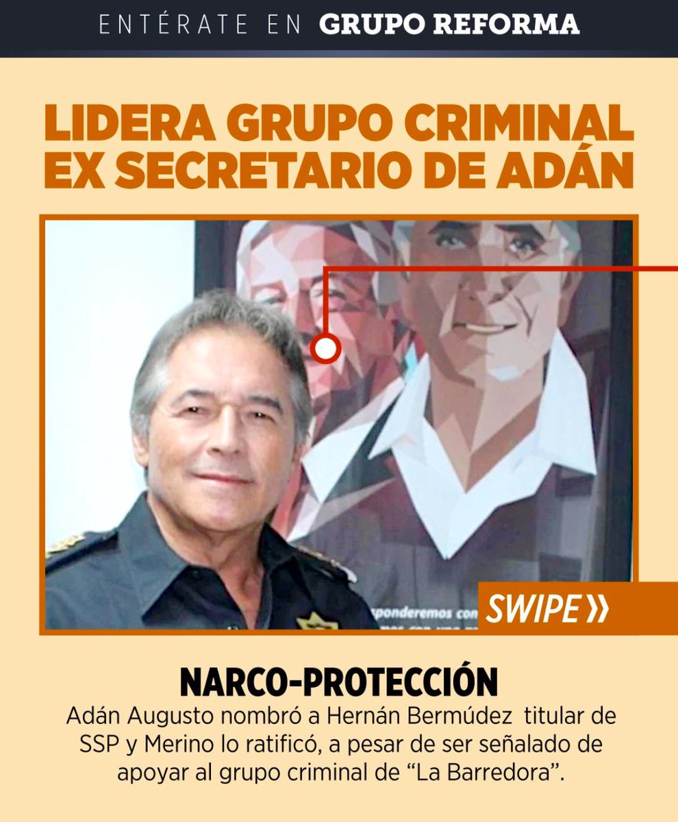 JTrianaT's tweet photo. Patán Augusto nombró a Hernán Bermúdez como titular de la Secretaría de Seguridad en Tabasco, a pesar de estar señalado como líder del grupo criminal "la barredora".

El primero en informarlo fue el actual gobernador, el también lopezobradorista Javier May.

Tabasco es un lodazal https://t.co/gyUwVsIpL2