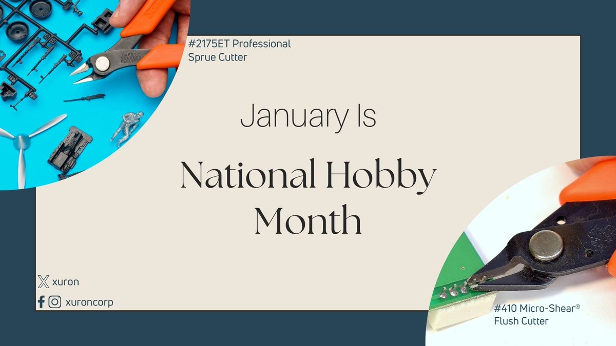 Xuron's tweet image. Hobbies spark joy &amp;amp; creativity!  Pro tools like the Xuron® cutters make them even better. What’s your favorite hobby? Share below!  #NationalHobbyMonth #XuronTools