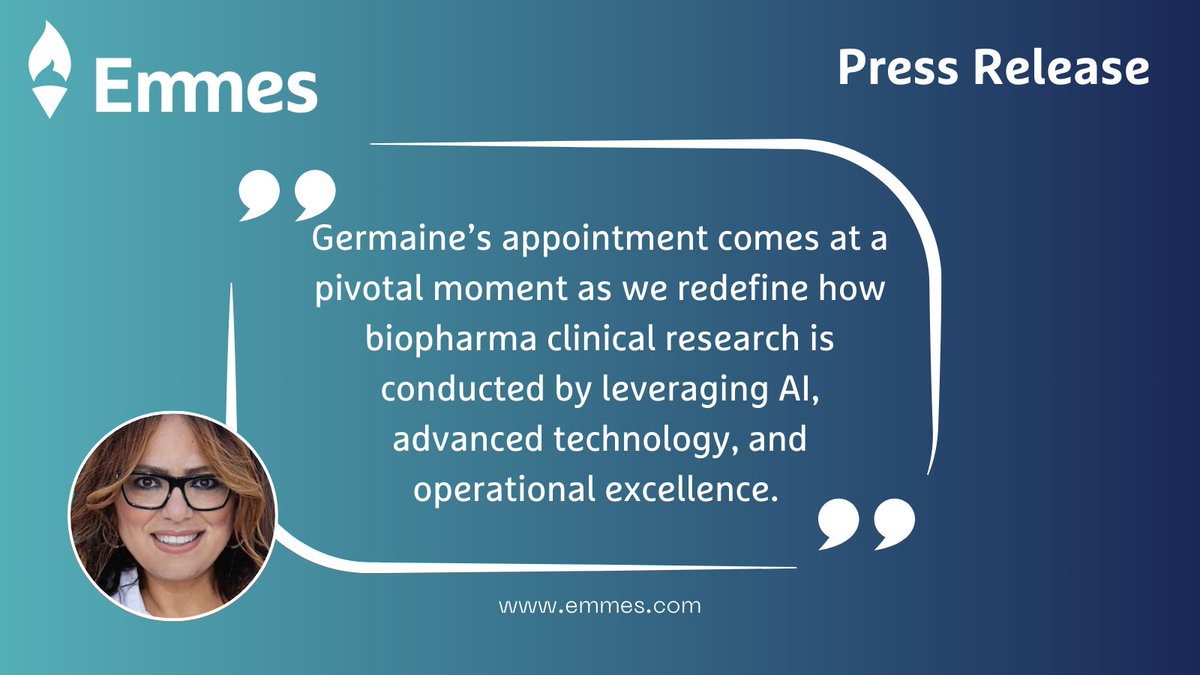 We are happy to share that Germaine Gross has been appointed as the new Chief Commercial Officer of Emmes Biopharma. #PressRelease #LeadershipAnnouncement
hubs.la/Q032Jbxs0