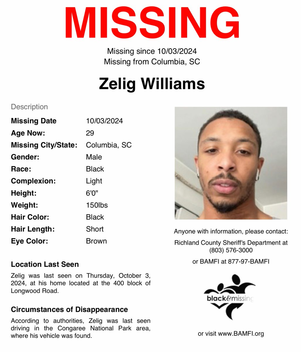 BAM_FI's tweet image. #Columbia, #SouthCarolina: It is 3 months and Zelig Williams is STILL #missing. Zelig, known for his roles in MJ The Musical and Hamilton, vanished under mysterious circumstances on Oct  3, 2024. His case remains unsolved.
HelpUsFindZelig #ZeligWilliams