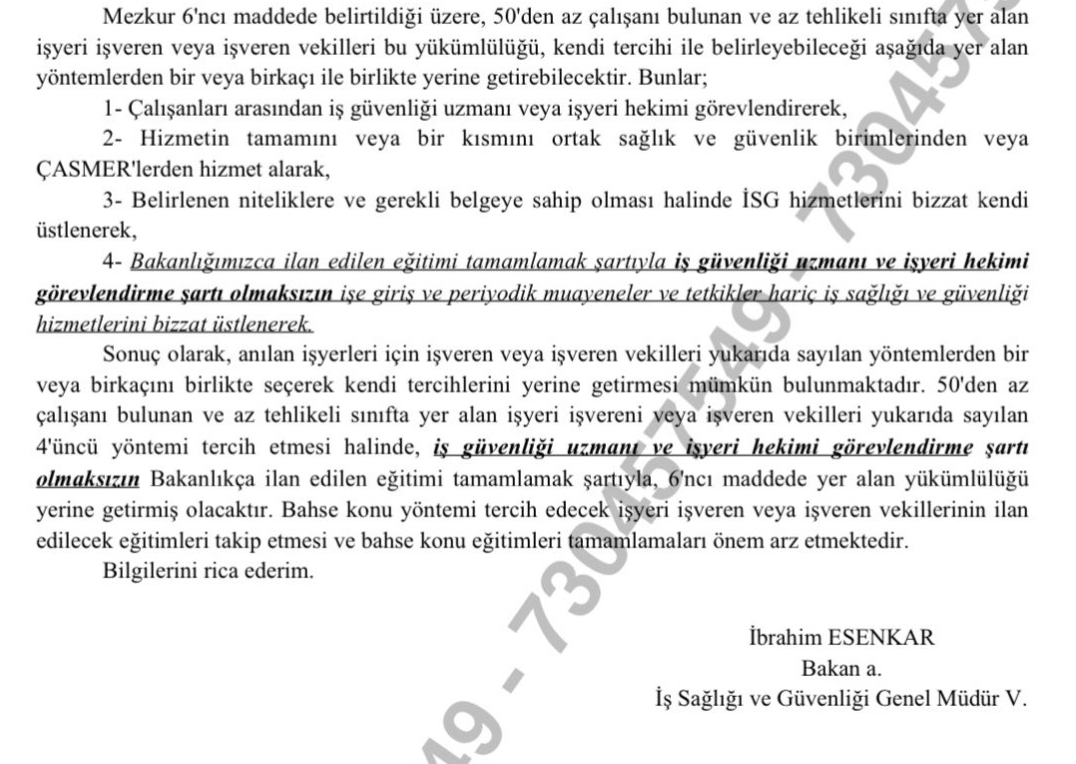 Muhasip11's tweet photo. ÇSGB, Odalara İş Güvenliği Uzmanı Ve İşyeri Hekimi Görevlendirme Şartı Olmaksızın Yapılması Gerekenler İle İlgili Yazı Gönderdi https://t.co/D6G037nRD1