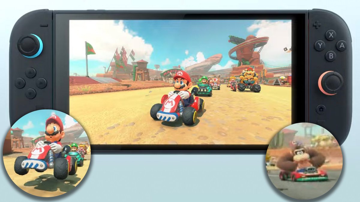 NinWire's tweet photo. Nintendo has teased Mario Kart 9 in the announcement trailer for the Nintendo Switch 2. Here’s a breakdown of everything we spotted in the brief footage.

https://t.co/d00DRwOWuj https://t.co/DemBVgsHSt