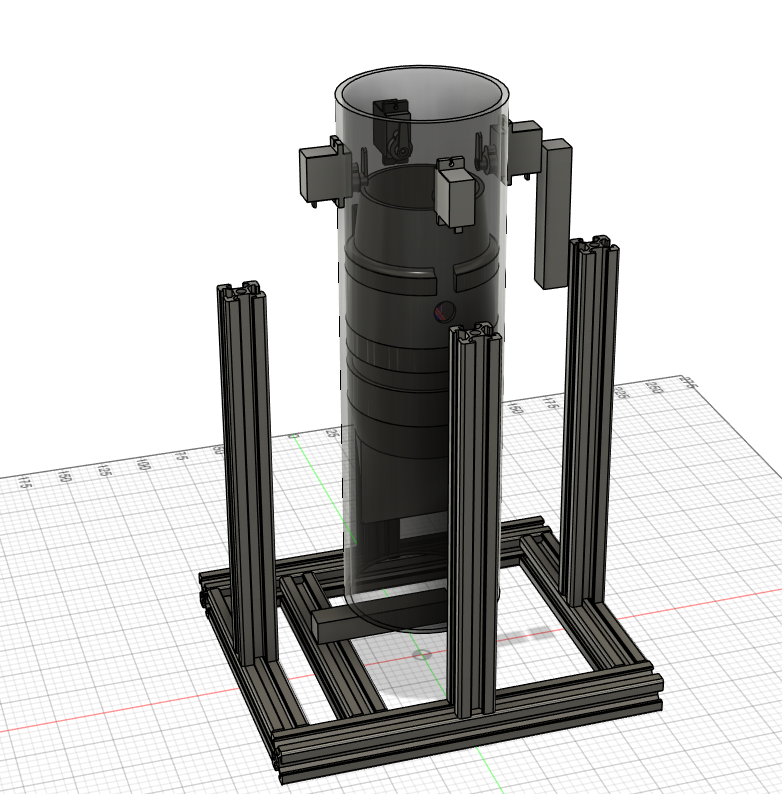 abhignayrk's tweet photo. Working on a test stand for the EDF Lander project. It's going to be made out of a 2020 aluminum extrusion with a load cell on the bottom to measure EDF thrust and a load cell on one of the "arms" for the jet vane characterization. https://t.co/nDzfoHCIHS