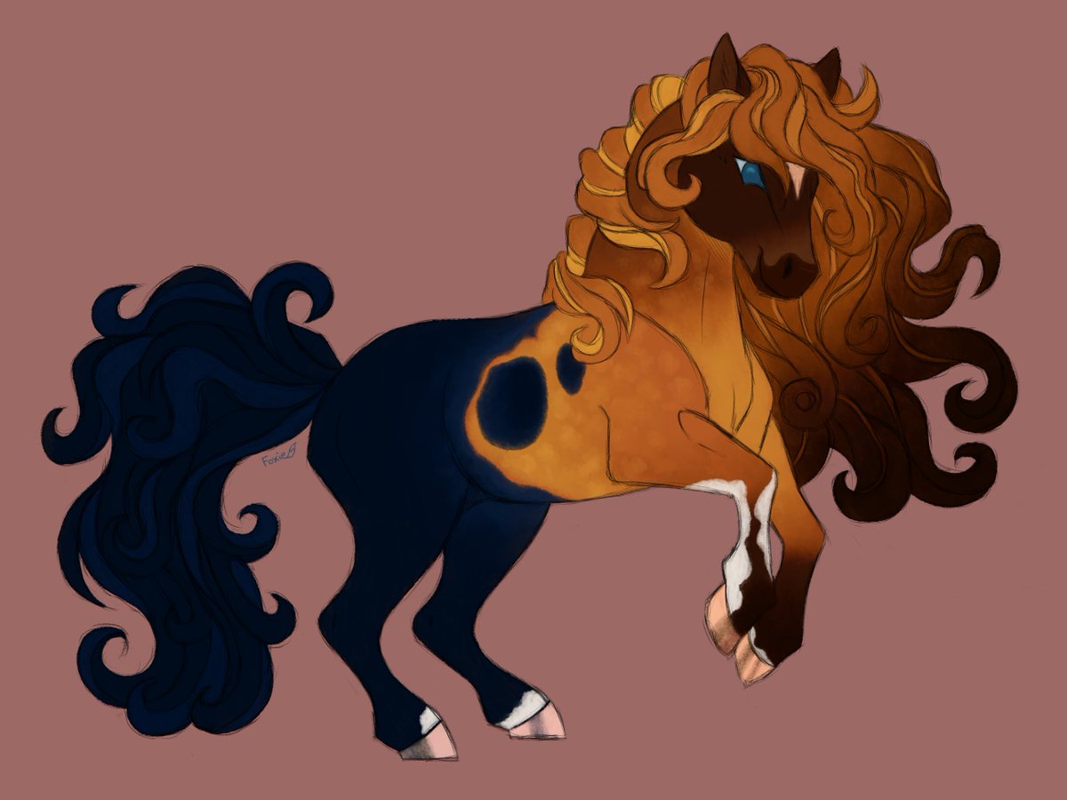 Coloured sketch for my horse, Eclipse. ☀🌑

#horse #oc #originalcharacter #feral #illustration #sketch #artist