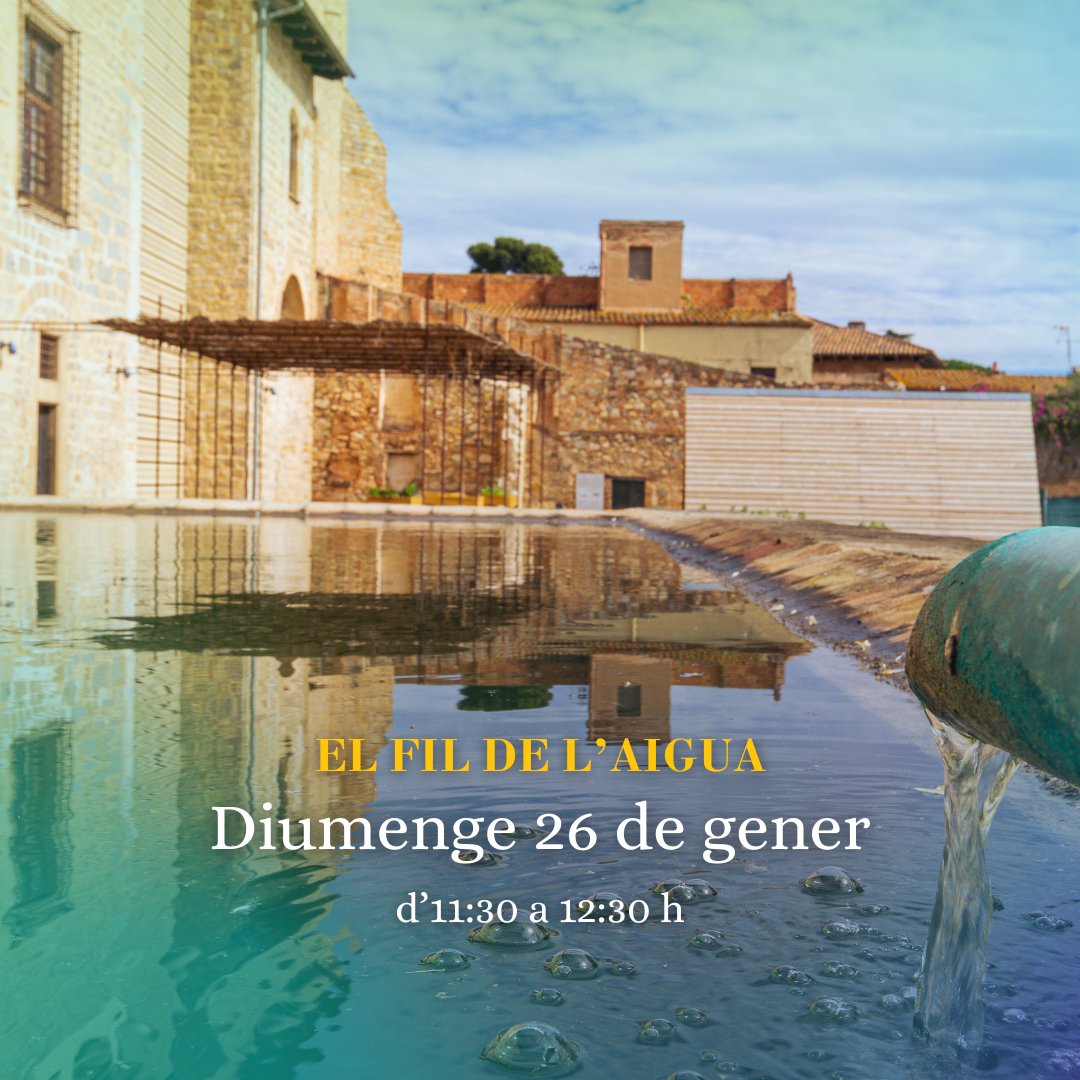 🌊 “El fil de l’aigua” és una visita guiada que posa en relleu la importància d’aquest element en la vida del Monestir. 

🚰 Des de la seva simbologia vinculada a la purificació, fins a la seva funció en l’equilibri natural.

🎫 Reserva la teva plaça: bit.ly/4jiFIP6