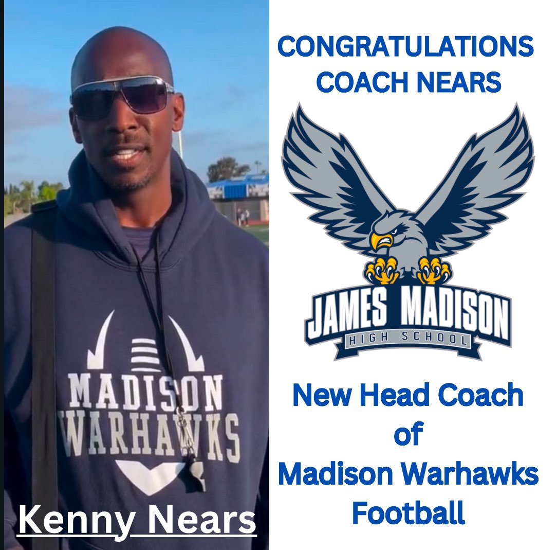 We are excited to officially announce and welcome Coach Nears as our new Head Football Coach! He most recently was our OC as he also has six years of HC experience. Nears will continue to build our program the right way, promoting a positive culture on &amp; off the field at Madison!