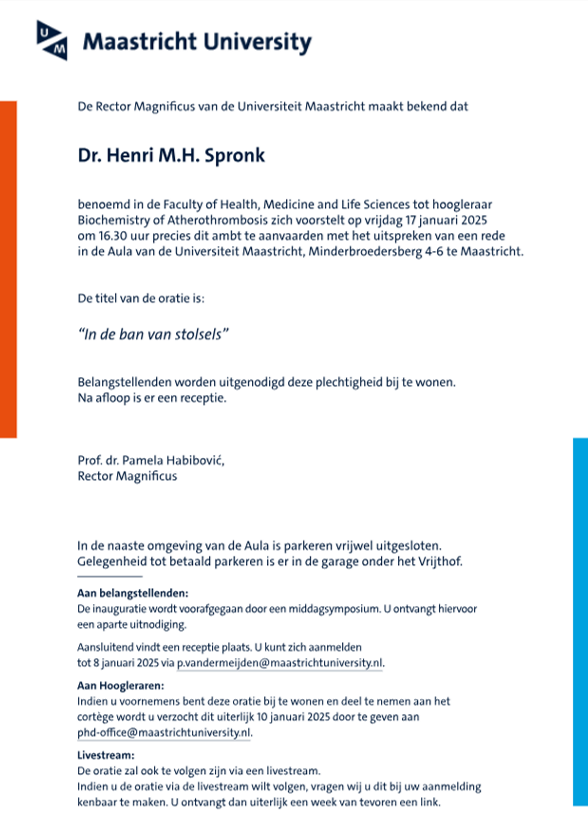 CARIM (@carimmaastricht) on Twitter photo Today, <a href="/HSpronk/">Henri Spronk</a> will hold his inaugural lecture "In de ban van stolsel".
📺 Tune in at 16:30h via youtube.com/watch?v=Qx92Sx… Today, <a href="/HSpronk/">Henri Spronk</a> will hold his inaugural lecture "In de ban van stolsel".
📺 Tune in at 16:30h via youtube.com/watch?v=Qx92Sx…