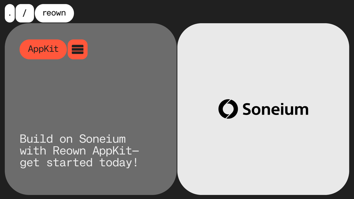 1/ The @Soneium Mainnet is live! 🌐

Following Testnet success with 10M active wallets and 45M transactions, it's the best time to start building!

Get started with Reown AppKit on @Soneium—this guide shows you how ⬇️