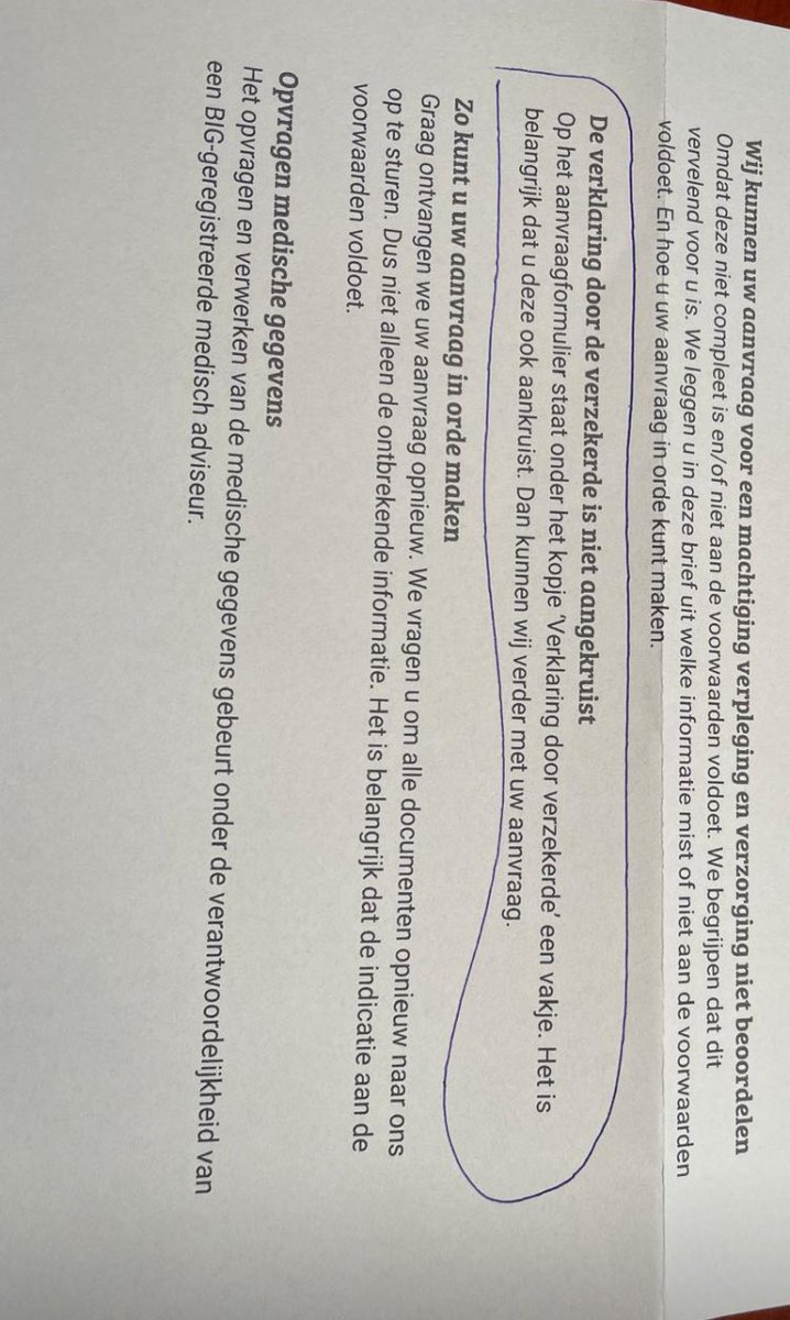 Alles opnieuw insturen 😡😡😡

Vanwege een vergeten vinkje ✅ door de verzekerde 

Hoe help je de zorg naar de kloten?