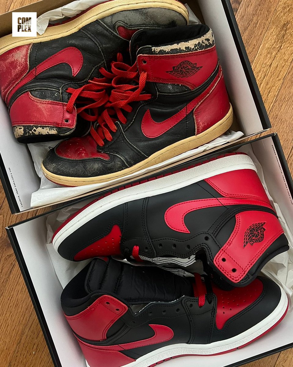 ComplexSneakers's tweet photo. A 40 year difference...

1985 Air Jordan 1s vs. 2025 Air Jordan 1s https://t.co/dAoKBBsPXP