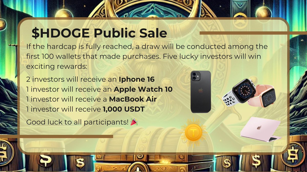 🎁🎁🎁
Amazing gifts for amazing community!

Join $HDOGE public sale now and take a chance to win in the giveaway.

linktr.ee/heimdoge