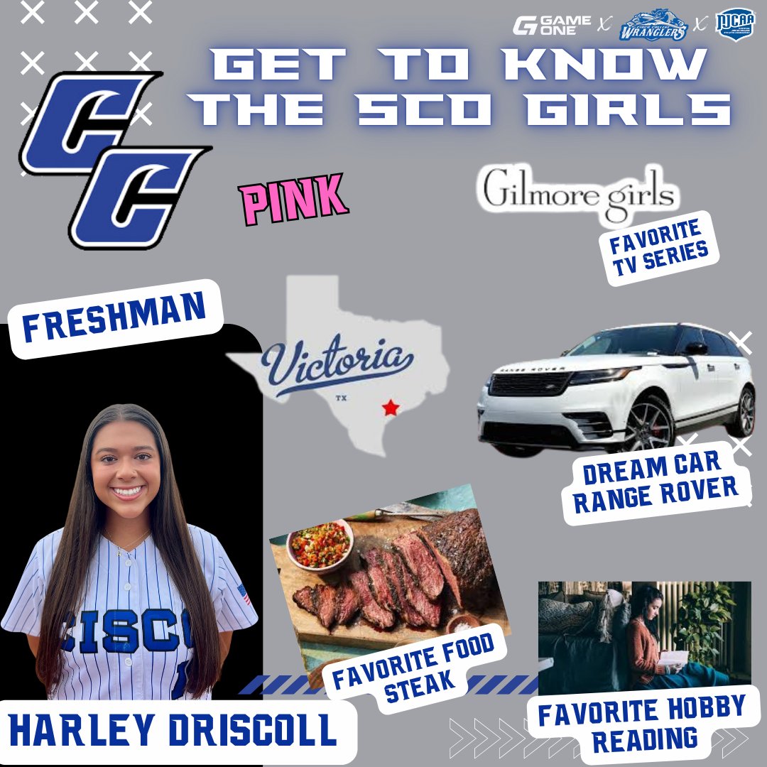 Less than 2 weeks till opening day for your Lady Wranglers! Jan. 29th is right around the corner!

Up next on Get to know the Sco Girls, we have Freshman Harley Driscoll from Victoria, Texas!

#ScoGirls #WranglerUp
#1Step