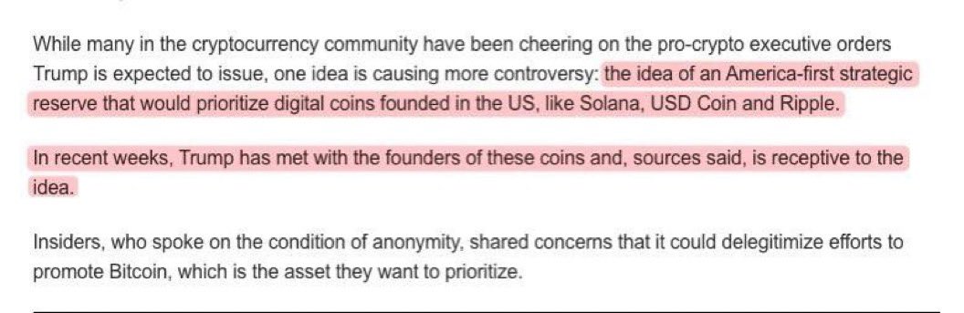 JacobKinge's tweet image. Bitcoiners are losing their minds right now.

For months, they’ve been hyping up the idea that Trump will embrace Bitcoin and establish a Bitcoin Strategic Reserve. 

In reality, as I’ve predicted from the start, it’s pure hopium. Trump is focused on supporting U.S. crypto…