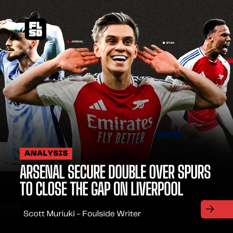 TheFoulside's tweet photo. Arsenal complete a dramatic North London derby double over Spurs with a 2-1 win at the Emirates, as young star Myles Lewis-Skelly shines. The Gunners move closer to Liverpool in the title race!

📝 by @scott_muriuki

Read full story: