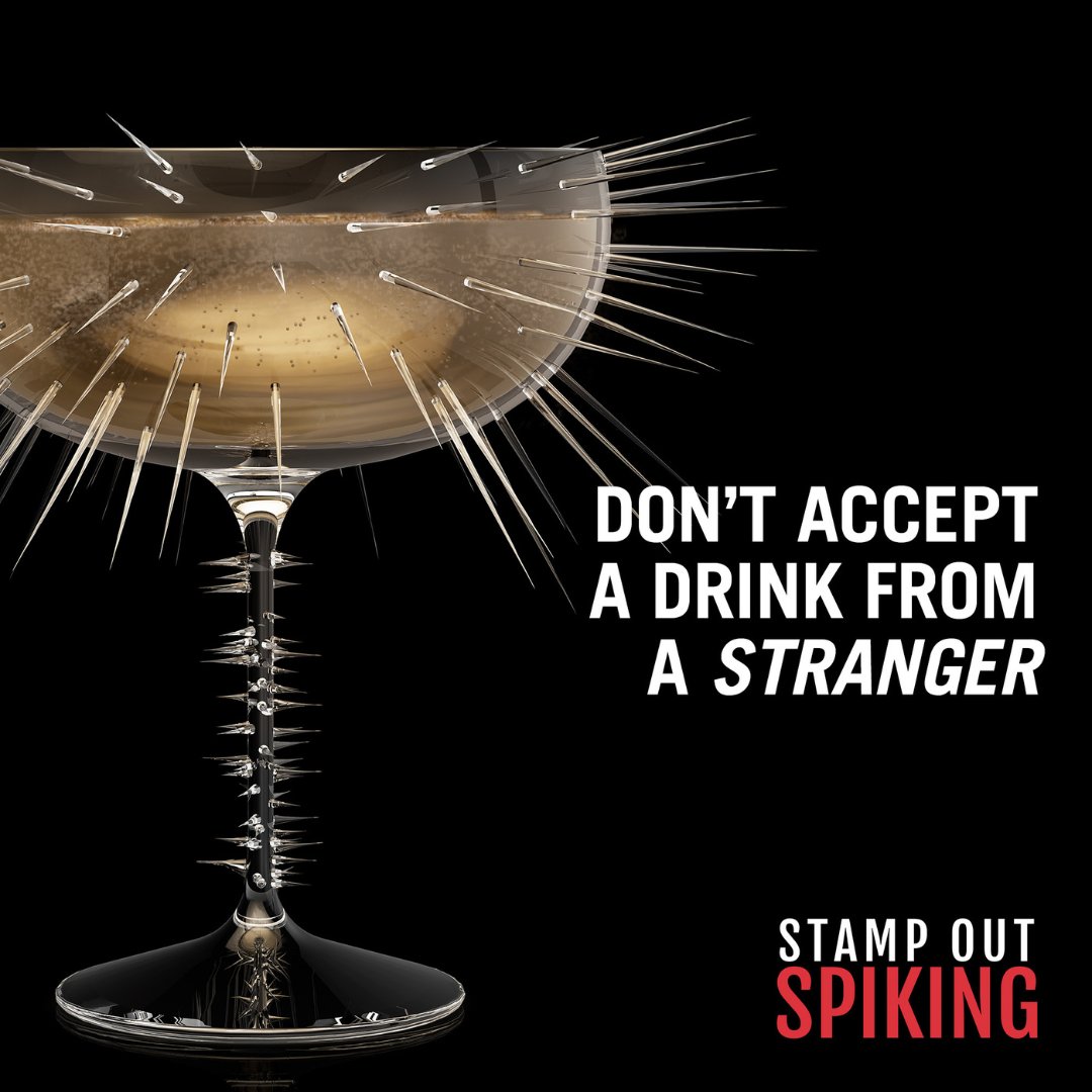 StampOutSpiking's tweet photo. Accepting a drink from a stranger might feel like a kind gesture, but it’s important to stay cautious. Spiking often happens when we least expect it.
#DrinkSafe #NightOutSafety #EndSpiking #ProtectYourself #LookOutForEachOther #SaferNightsOut
#hogarthworldwide #ifonlycampaign https://t.co/a8VRRnwevu