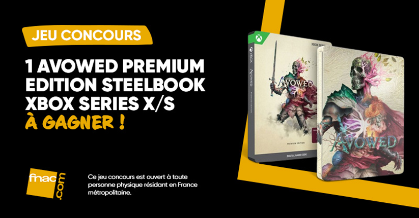 JEU CONCOURS ⚔️ | Tentez de gagner 1 exemplaire du tout nouveau jeu vidéo « Avowed » en Premium Edition Steelbook sur Xbox Series X/S ! 🎮 

Pour participer 👉 RT + Follow <a href="/Fnac/">Fnac</a>
Bonne chance à tous ! 🍀

En savoir + 👉 urls.fr/rJhBvL
TAS le 20/02. 1 gagnant.