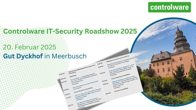 #Controlware IT-Security #Roadshow 2025

Sie erhalten umfangreiche Einblicke in praxisorientierte Sicherheitsstrategien und innovative Lösungen, die speziell auf die Anforderungen moderner #Cloud-Umgebungen zugeschnitten sind. 

JETZT ANMELDEN: 
controlware.de/2025/registrie…