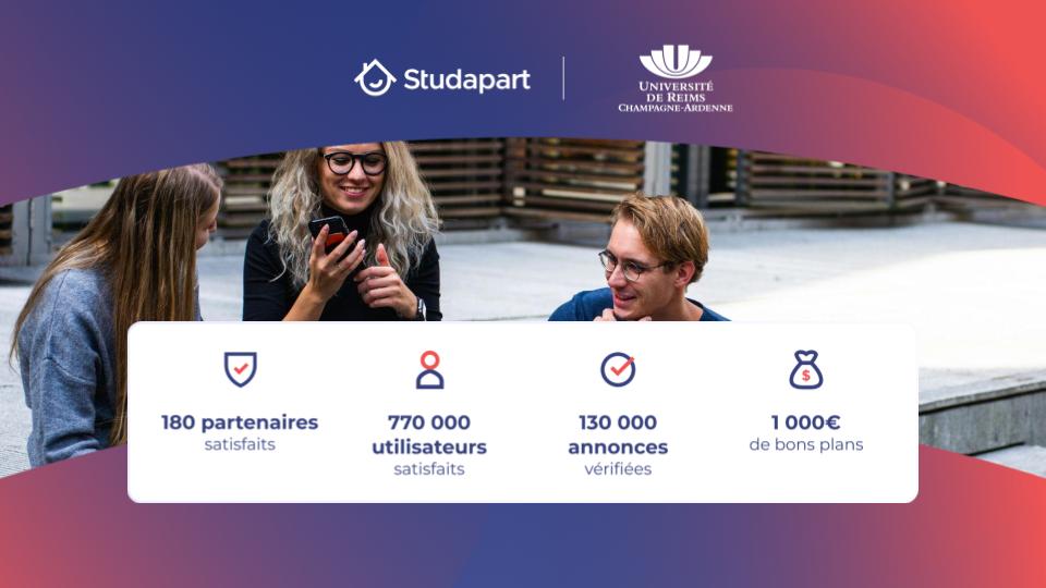 universitereims's tweet photo. ✨Trouver ou louer un logement : le partenariat de l'#URCA avec @Studapart 

@Studapart  permet d’apporter une solution de                                                           logement aux personnels et étudiants, via une plateforme exclusive qui regroupe des offres de                                                           particuliers, d’agences ou encore de résidences                                                           étudiantes. 🏘️