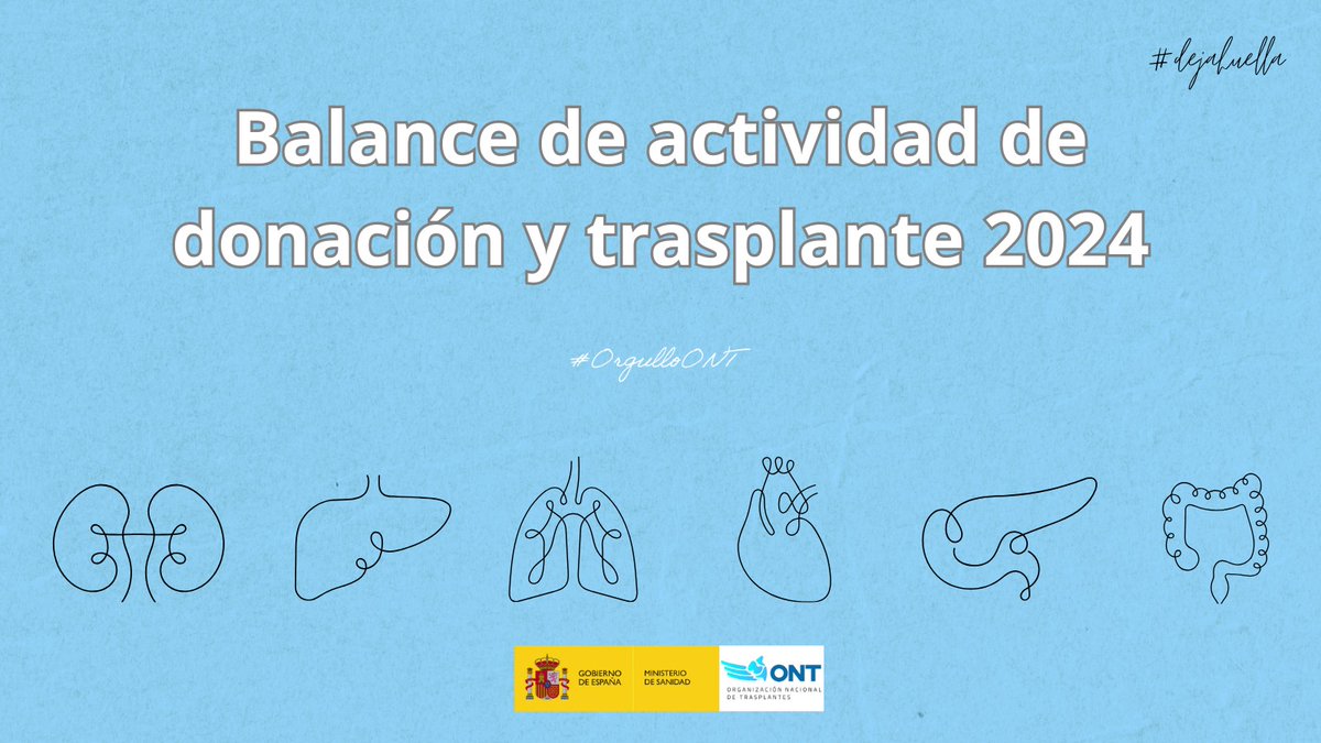 ▶️ #EnDirecto La ministra de <a href="/sanidadgob/">Ministerio de Sanidad</a>, <a href="/Monica_Garcia_G/">Mónica García</a> y la directora de la <a href="/ONT_esp/">Organización Nacional de Trasplantes</a>, 
<a href="/BDGuezGil/">Beatriz Domínguez-Gil</a>, presentan el balance de actividad de #donación y #trasplante de órganos 2024

🔗 Podéis seguirlo por streaming: youtube.com/@sanidadgob/st…

🧵 O también a través de este hilo:👇🏻