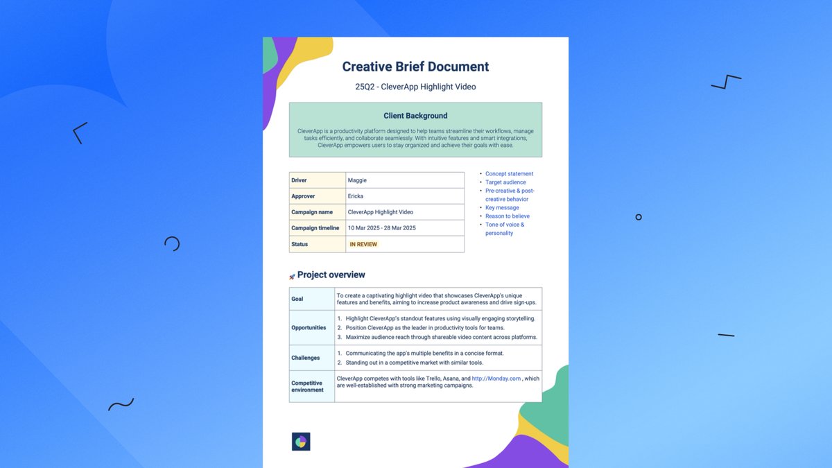 Draft creative briefs in Confluence &amp; export them as beautiful, on-brand PDFs!

Our new export template lets you:
✅ Create consistent, professional briefs
✅ Save time with a simple workflow
✅ Keep your brand front and center

Check it out: ow.ly/u8vV50UGLzH