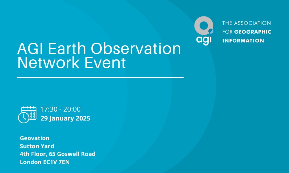 Will you be joining us for the second in-person AGI Earth Observation Network Event on Wednesday 29 January?  

Still time to register and join us <a href="/Geovation/">Geovation</a> in London and hear from members of the Geospatial and Earth Observation Community

🔗Register: bit.ly/3M8rYHu