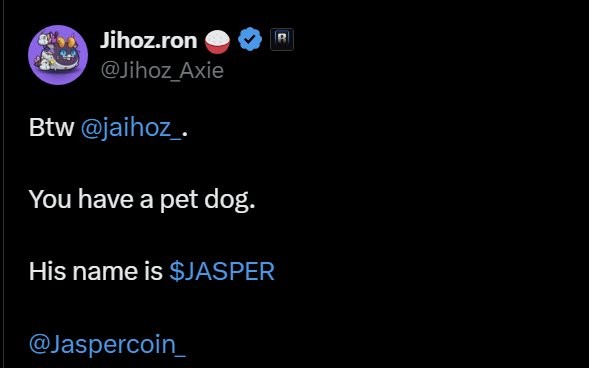 <a href="/eth_exy/">Exy</a> $jasper you should take a look on the Ronin network first memes, fully supported by Jihoz, founder of Axie Infinity and Ronin network, airdrop NFT(Kanstar did) and more to holder soon