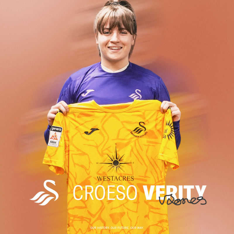 SwansWomen's tweet photo. ✍️ 𝗖𝗥𝗢𝗘𝗦𝗢 𝗩𝗘𝗥𝗜𝗧𝗬

Swansea City Women have completed the signing of goalkeeper Verity Jones for the remainder of the 2024-25 campaign.