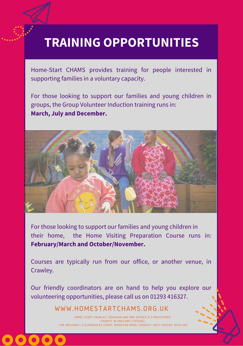 CrawleyCAction's tweet photo. If you have parenting/relevant experience and could spare a couple of hours a week,  why not join @HomestartCHAMS  in helping local families with children under 5 yrs.
Have a chat : 01293 416327 or visit https://t.co/6LPvoKdr3z
@crawleybc @TNLComFund @Crawley_Obby @crawley_news https://t.co/ABqqnT7WuE