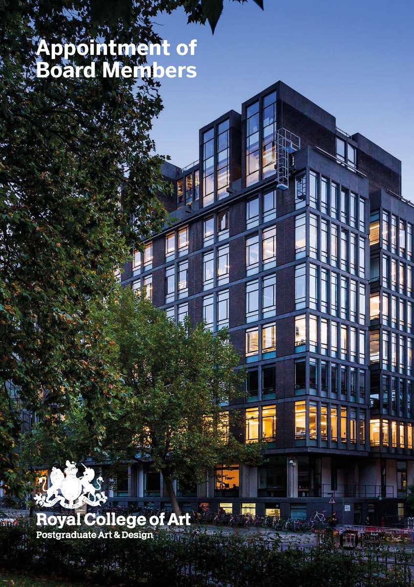 The Royal College of Art <a href="/RCA/">Royal College of Art</a> , ranked the world’s #1 art &amp; design university for 10 years, seeks two new external Council members.

Bring your leadership experience in research &amp; education to help shape the RCA’s vision for 2030 under Prof. Christoph Lindner.

Apply by 17th Feb