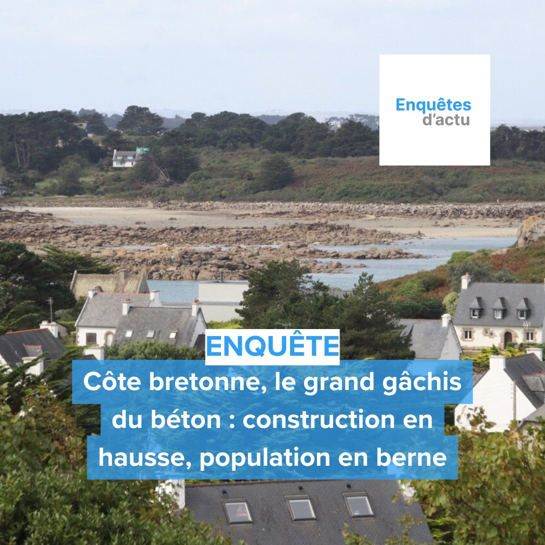 🔵 #ENQUETE 

Côte bretonne, le grand gâchis du béton : construction en hausse, population en berne
#Bretagne 

Un article de <a href="/Splannenquetes/">Splann ! Lanceur d'enquêtes</a> en partenariat avec <a href="/EnquetesActu/">Enquêtes d'actu</a> 

#Thread 🧶
➡️ actu.fr/planete/habita…