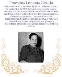 MariaCeliaFer17's tweet photo. 16/1/1882: Nace Ernestina Lecuona Casado, compositora, pianista y docente cubana. Procede de una reconocida afamada familia de músicos dentro de la cual también sobresale su hermano Ernesto Lecuona.
#CubaEsCultura
@GEArtemisa
#ETCL
#Cuba 🇨🇺 https://t.co/uqKWBScpZi