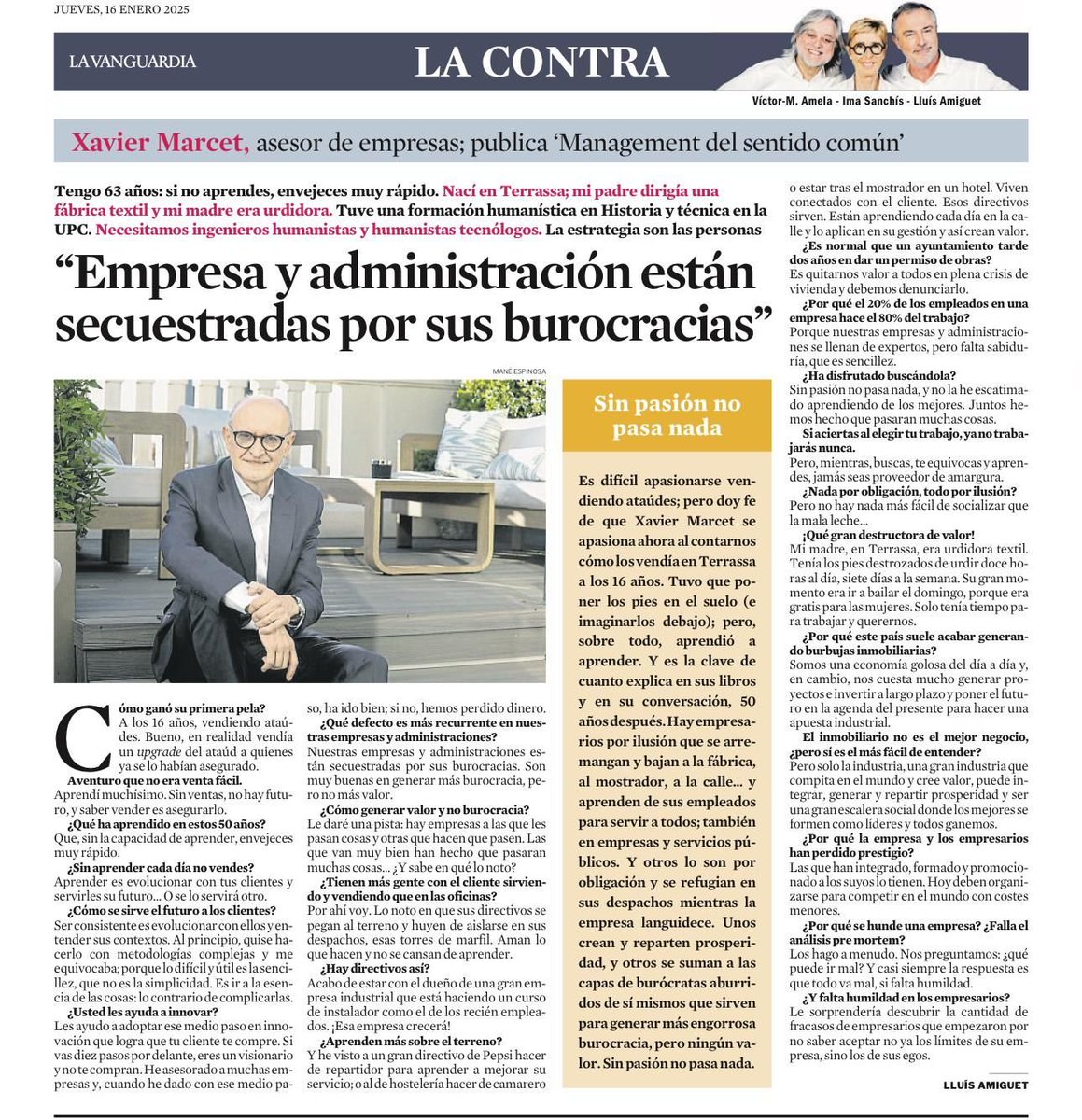 esteve almirall (@ealmirall) on Twitter photo Una entrevista IMPRESCINDIBLE al maestro <a href="/XavierMarcet/">Xavier Marcet</a> 👉 sin pasión no pasa nada 👉 estamos secuestrados por la burocracia 👉 todo va mal si falta humildad 👇 👇 👇 Una entrevista IMPRESCINDIBLE al maestro <a href="/XavierMarcet/">Xavier Marcet</a> 👉 sin pasión no pasa nada 👉 estamos secuestrados por la burocracia 👉 todo va mal si falta humildad 👇 👇 👇