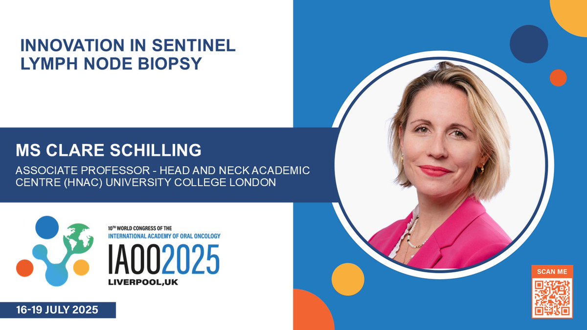 International Academy of Oral Oncology (@iaoo2025) on Twitter photo 📢 #IAOO205 Plenary Speaker announcement
Clare Schilling - Head and Neck Academic Centre University College London <a href="/UCL_HNAC/">UCL Head & Neck Academic Centre</a>
iaoo2025.com
#OralOncology #SentinelNodeBiopsy #HeadandNeckCancer
profiles.ucl.ac.uk/60548-clare-sc…
<a href="/ClareSchilling/">Clare Schilling</a> 📢 #IAOO205 Plenary Speaker announcement
Clare Schilling - Head and Neck Academic Centre University College London <a href="/UCL_HNAC/">UCL Head & Neck Academic Centre</a>
iaoo2025.com
#OralOncology #SentinelNodeBiopsy #HeadandNeckCancer
profiles.ucl.ac.uk/60548-clare-sc…
<a href="/ClareSchilling/">Clare Schilling</a>